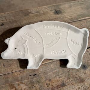 RARE Department 56 SHORT ORDER Pig Platter vintage 16" X 9" Ceramic Serving Dish